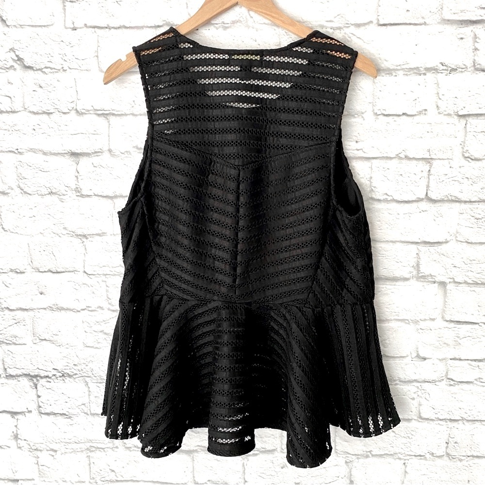 Forever 21 + Plus Black Lace Top Sleeveless Peplum Gothic Mesh Tank Womens 2X